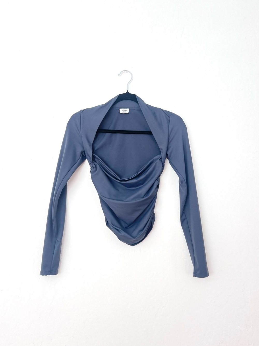 Cotton On Gray Draped Ruched Front Top